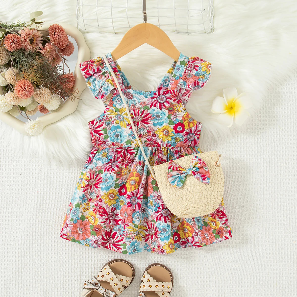 Field Bloom dress with bag