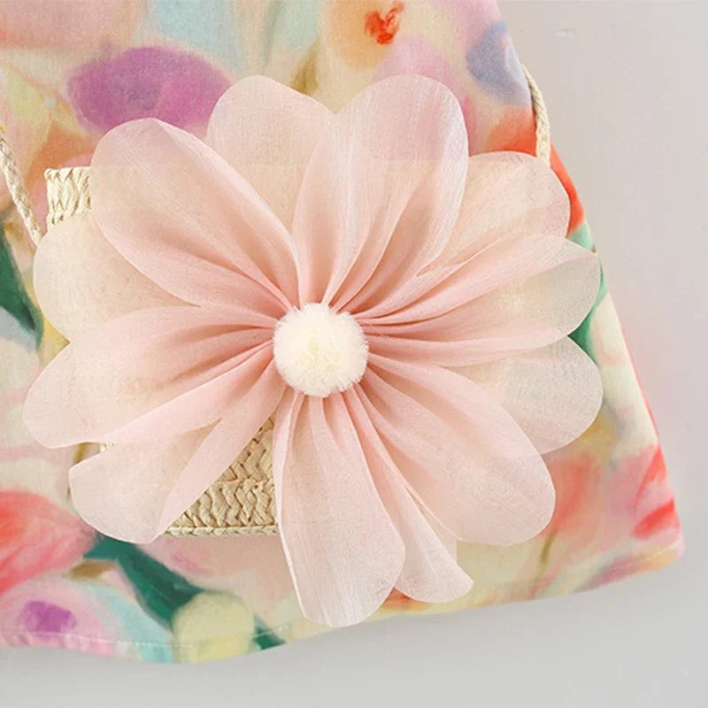 Soft Colors Dress With Bag