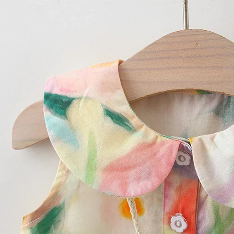 Soft Colors Dress With Bag