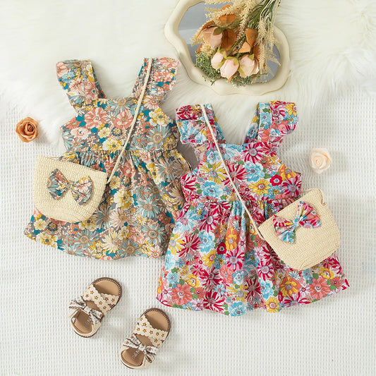 Field Bloom dress with bag