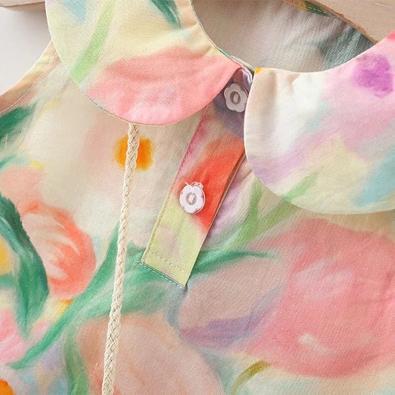 Soft Colors Dress With Bag